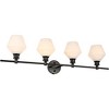 Elegant Lighting Gene 4 light Black and Frosted white glass Wall sconce - 4 of 4