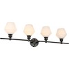 Elegant Lighting Gene 4 light Black and Frosted white glass Wall sconce - image 4 of 4