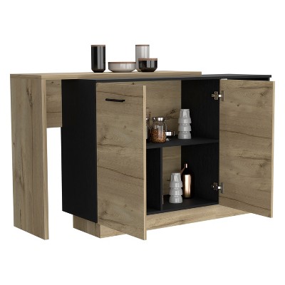 NicBex 2 Shelves Kitchen Island Cart with 2-Door Cabinet,Kitchen Island with Storage,Modern Kitchen Table,Island Table for Kitchen