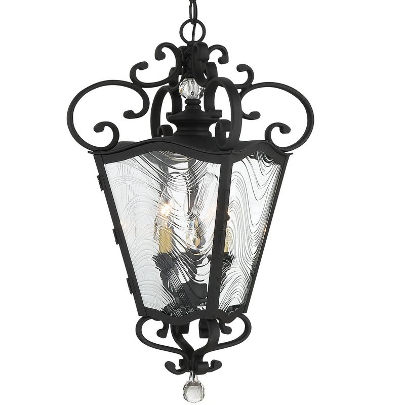 Minka Lavery Rustic Outdoor Hanging Light Fixture Coal Damp Rated 26 3/4" Textured Clear Glass for Post Exterior Barn Porch Patio, 2 of 4