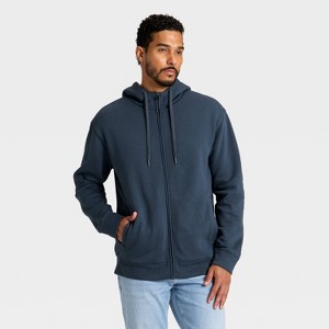 Men's High Pile Lined Fleece Hooded Full-Zip Sweatshirt - Goodfellow & Co™ - 1 of 3