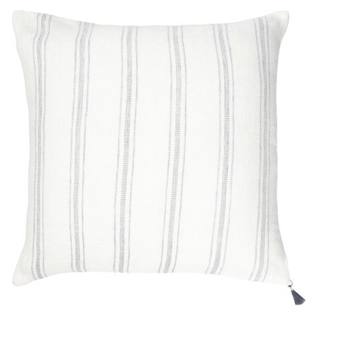 White With Grey Stripes Linen Pillow 20x20 20x20 Pillow Cover Only Target