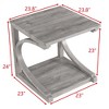 Maliang 23.8 Inch Modern Coffee Table With Storage, Solid Wood Special Shape Coffee Table - 4 of 4
