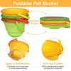 Kids Beach Toys Set | Foldable Soft PP Sand Bucket w/Shovel Rake & Molds | Outdoor Sandbox & Fishing Toys for Toddlers Boys Girls - 4 of 4