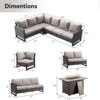 Buenhomino 4 Pieces Outdoor Patio Furniture Set with 41” Fire Pit Table, Rattan Patio Sectional Sofa Conversation Set with 50000BTU Propane Fire Pit - 3 of 4