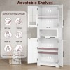 67-inch high storage cabinet, adjustable five-layer storage space, anti-dumping, suitable for bathroom, bedroom, kitchen, living room - 3 of 4
