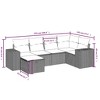 vidaXL 6 Piece Patio Sofa Set with Cushions Gray Poly Rattan - 4 of 4