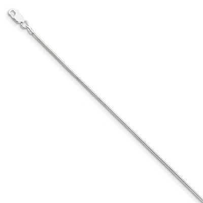 Black Bow Jewelry 1.5mm Sterling Silver Solid Round Snake Chain Bracelet