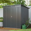 NicBex 6*4ft Modern Outdoor Storage Shed with Lockable Doors Weatherproof Galvanized Metal Garden Shed for Garden, Lawn, Patio, Black - 3 of 4