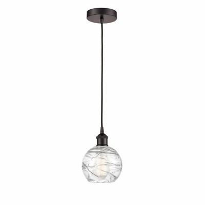 Athens Deco Swirl - 1 Light Mini Pendant In Industrial Style-8.75 Inches Tall and 6 Inches Wide