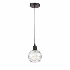 Athens Deco Swirl - 1 Light Mini Pendant In Industrial Style-8.75 Inches Tall and 6 Inches Wide - 1 of 1