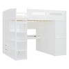 Whisen Elegant Design Loft Bed with Desk, Wardrobes, 4 Drawers and 4 Shelves - 4 of 4