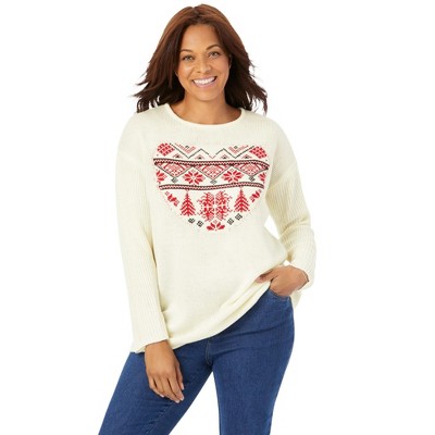Woman Within Plus Size Motif Sweater