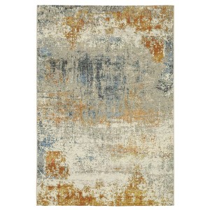 Captiv8e Designs Navarre Distressed Elements Abstract Beige/Orange Indoor/Outdoor Area Rug - 1 of 4