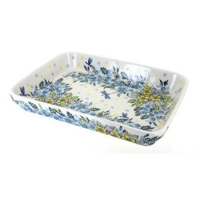 Blue Rose Polish Pottery Alyssa Large Rectangular Baker