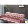 Vynxaria Velvet Sofa Bed - Stylish & Compact with Golden Metal Legs for Small Spaces - 4 of 4