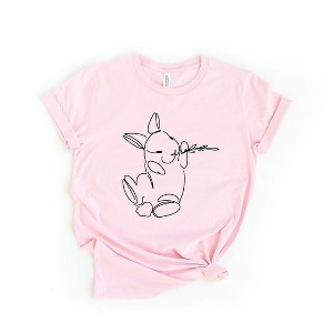 Simply Sage Market Women's Hand Drawn Bunny Short Sleeve Graphic Tee - 1 of 2