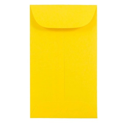 JAM Paper #5.5 Coin Business Colored Envelopes 3.125 x 5.5 Yellow Recycled 356730547I