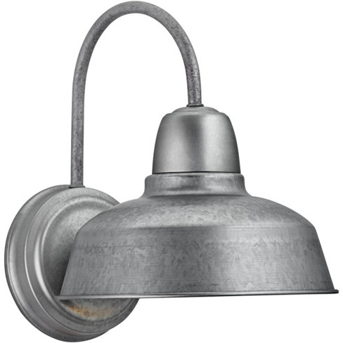 12.25 1-light Stanley Farmhouse Industrial Led Gooseneck Arm Outdoor  Sconce Green - Jonathan Y : Target