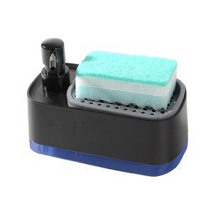 Trio Essentials Hand and Dish Soap Dispenser, Dual Soap Pump with Built-In Sponge Holder and Included Sponge, 3-in-1 Organizer for kitchen Sink - 1 of 4