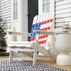 LuxenHome Adirondack USA Flag Patriotic Outdoor Wood Chair White - 4 of 4
