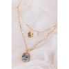 Slickblue Gold Paper Clip Chain Necklace, Abalone & Tiny Pearl Pendants, Asymmetrical Circle Design, 16" & 19" - 3 of 3
