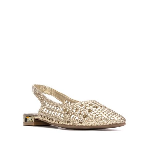 Обувь XTI Women's Slingback Braided Flats 145300 Gold 5.5