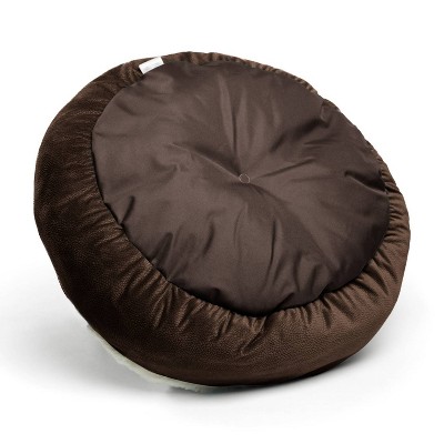Small Dark Brown Faux-Fur Outdoor Cozy Cuddler Dog Bed
