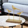 HomeRoots 12" Gold Metal Bird Hand Painted Sculpture - 2 of 4