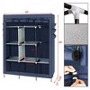 GustoWave 69" Portable Wardrobe Closet Clothes Organizer Non-Woven Fabric Cover Closet Storage Organizer with Hanging Rods and Side Pockets - 3 of 4