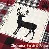 Christmas Duvet Cover Set, Plaid Reindeer Print, Soft Brushed Microfiber, 3-Piece with 2 Pillow Shams, Button Closure - 3 of 4