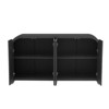 GlasFlength Decorative Storage Cabinets, Wood Frame, with Drawer, Grooved Sliding, Flexible movement, Black, 59.8"*15.7"*32.9" - 4 of 4