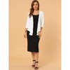 Allegra K Women's Open Front Solid Self Tie Lightweight 3/4 Sleeve Shrug Cardigan - 3 of 4