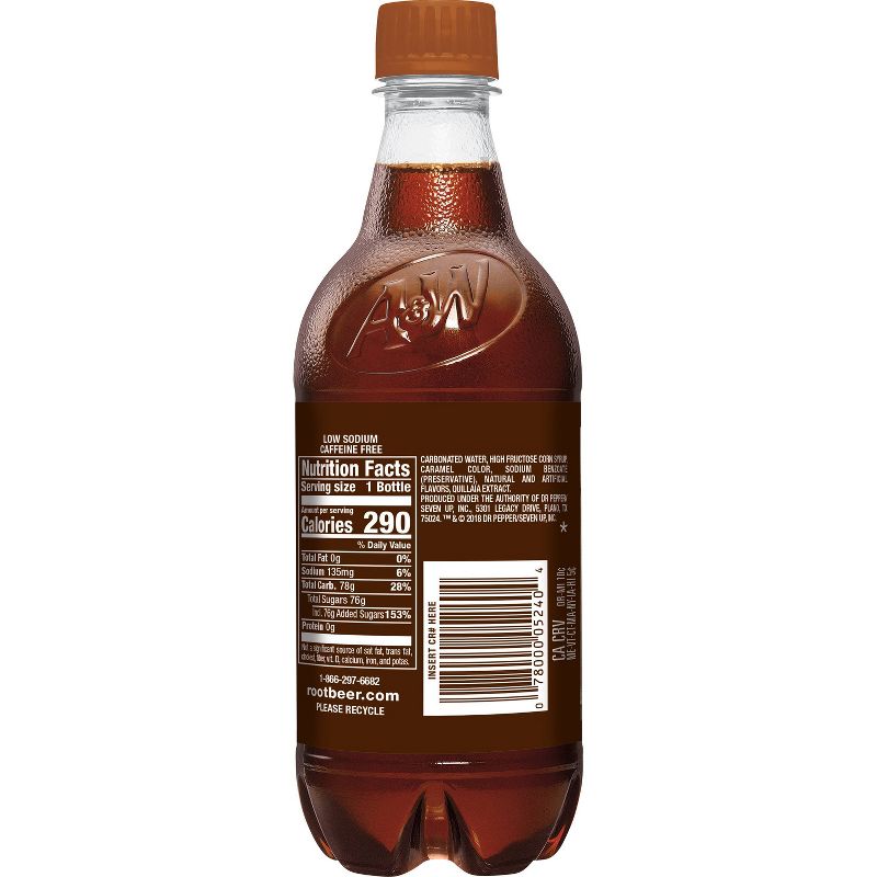A&#38;W Root Beer Soda - 20 fl oz Bottle, 4 of 8
