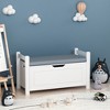 Whisen Kids Toy Box Chest, Toy Storage Organizer Trunk, Large Storage Cabinet with Cushion Seat Bench/Flip-Top Lid - 3 of 4