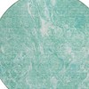 Teal Blue Aqua And Green Abstract Washable Indoor Outdoor Area Rug - 4 of 4