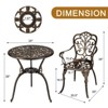 3-Piece Patio Bistro Set: 2 Cast Aluminum Chairs & Cafe Table with Umbrella Hole - All-Weather, Rust-Resistant for Porch, Backyard, Garden - 2 of 4