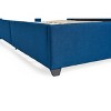 Queen Cordeaux Fully-Upholstered Bed Navy Blue - Christopher Knight Home: Nailhead, No Box Spring Required - 4 of 4