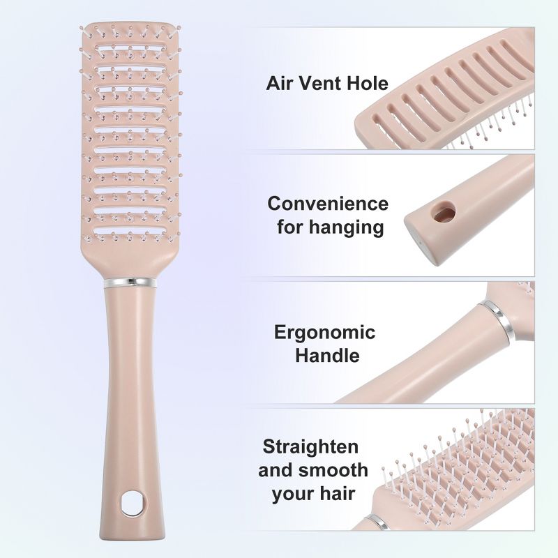 Unique Bargains Women's and Men's Plastic Hair Brush Detangling Brush 1Pc Pink, 3 of 7