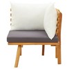 VidaXL Patio Corner Sofa with Cushions Solid Acacia Wood - 3 of 4