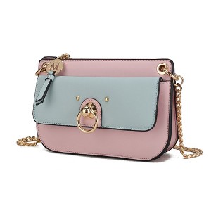 MKF Collection Jill Vegan Leather Color Block Crossbody Handbag by Mia K - 1 of 4