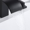 Sumerain Matte Black Waterfall Tub Faucet Deck Mount 3 Hole Widespread Bathtub Faucet with Valve - image 4 of 4