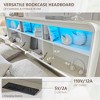 SinCiDo Modern King Size Bed Frame w/ 50" Tall Storage Headboard, Charging Station & LED Light, Curved Profile Design, Noiseless, No Box Spring Needed - 3 of 4