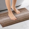 Unique Bargains Bathroom Contrasting Color Striped Non-Slip Plush Shaggy Bath Mat 1 Pc - image 2 of 4