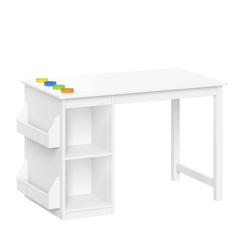 Martha Stewart Kids' Art Table and Stool Set- Gray: Wooden Drawing and  Painting Desk with Storage Bin 