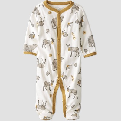 Image of Baby Organic Cotton Animals Print Sleep N' Play - little planet by carter's Off-White/Beige 3M