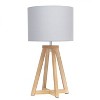 Natural Wood Interlocked Triangular Table Lamp with Fabric Shade - Simple Designs - 3 of 4