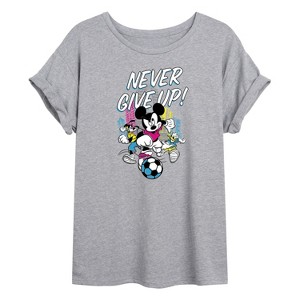 Women's - Disney - Never Give Up Oversized Graphic T-Shirt - 1 of 4