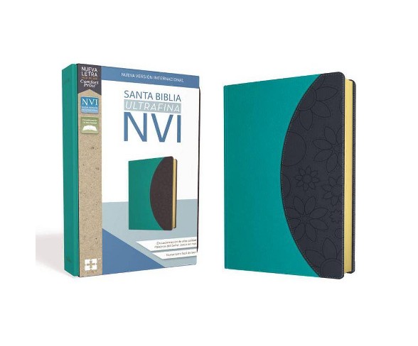 Santa Biblia Nvi, Ultrafina, Aqua/Gris - by  Nueva Version Internacional (Leather_bound)