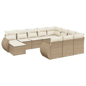 vidaXL Garden Sofa Set Beige - 1 of 4